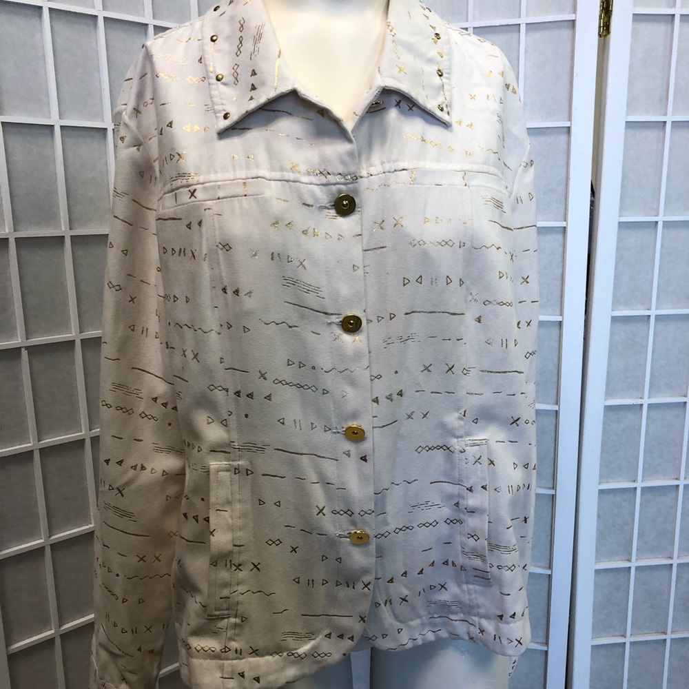 Merin London Woman Spring Jacket Cream Gold Size L